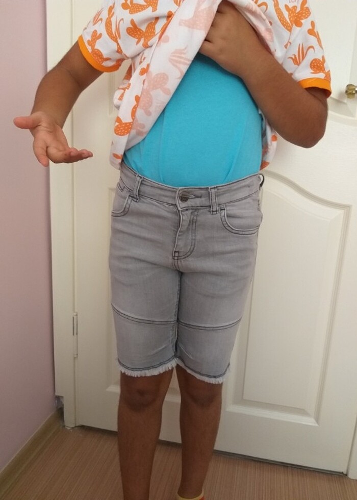 DeFacto 6/7 yaş gri kot şort  - Görsel 3