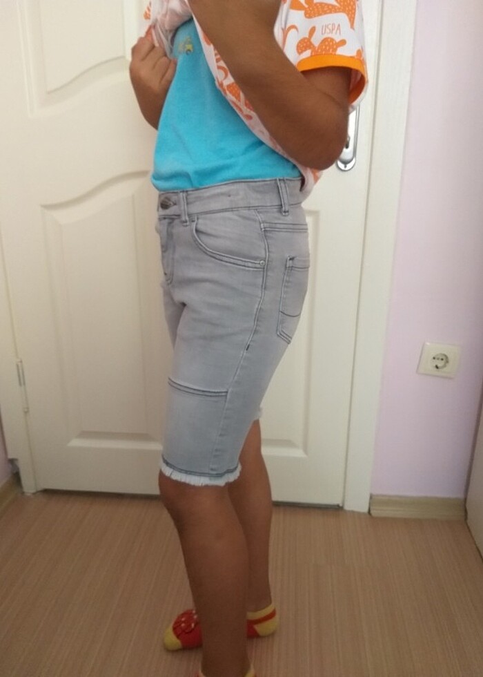 DeFacto 6/7 yaş gri kot şort  - Görsel 4