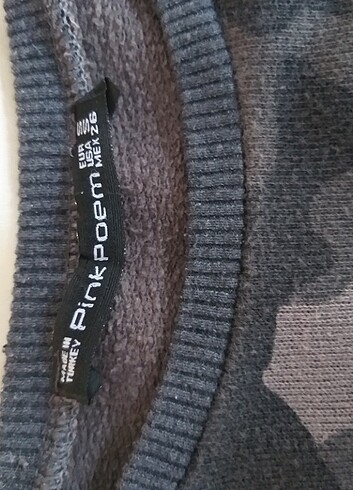 Pink poem gri kamuflaj #sweatshirt  - Görsel 7