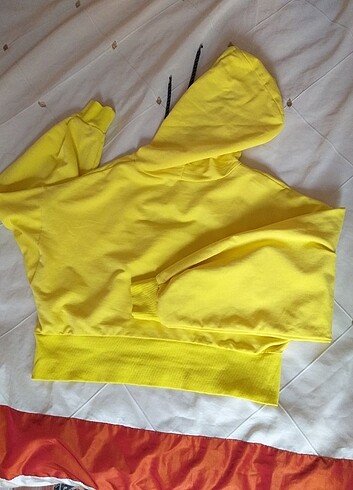 Koton kapüşonlu  sarı sweatshirt  - Görsel 7