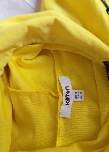 Koton kapüşonlu  sarı sweatshirt  - Görsel 8