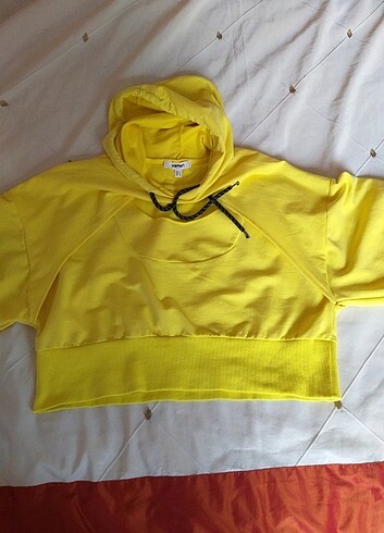 Koton kapüşonlu  sarı sweatshirt  - Görsel 13