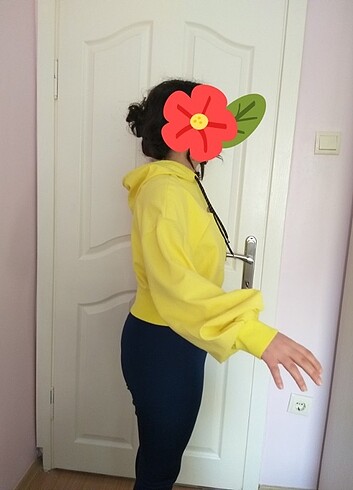 Koton kapüşonlu  sarı sweatshirt  - Görsel 15