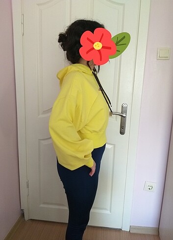 Koton kapüşonlu  sarı sweatshirt  - Görsel 17