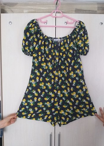 DeFacto Limon desenli tulum elbise - Görsel 8