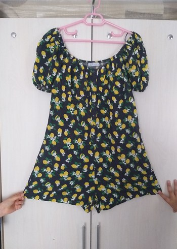 DeFacto Limon desenli tulum elbise - Görsel 7