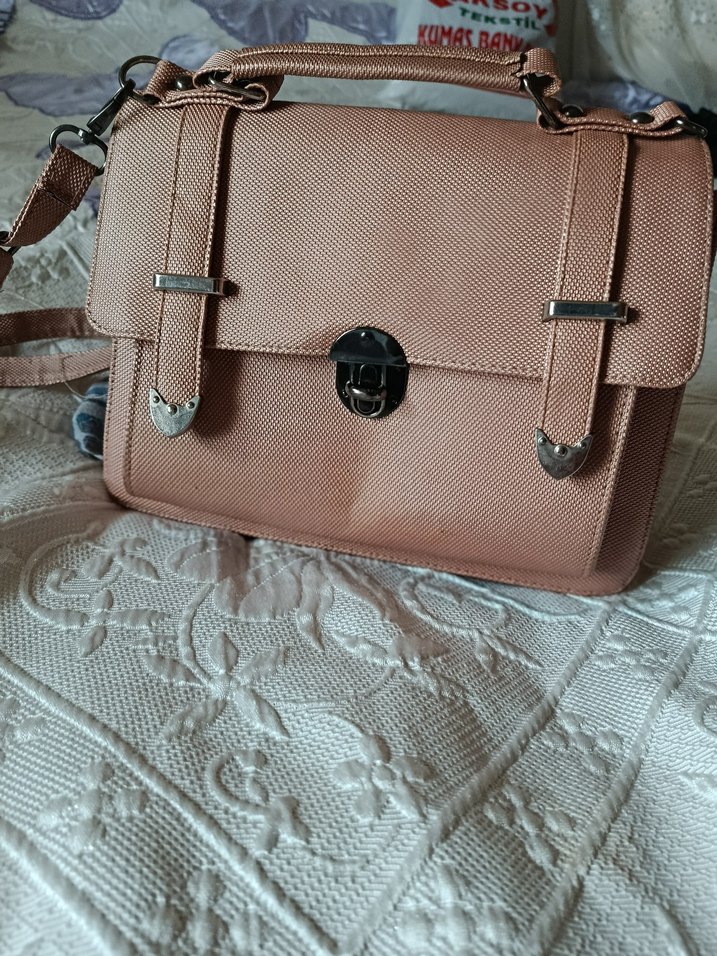 Pudra Kadın Deri Tokalı Çanta şık çanta Mango Armine DeFacto LC - Görsel 3