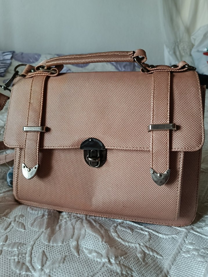 Pudra Kadın Deri Tokalı Çanta şık çanta Mango Armine DeFacto LC - Görsel 4