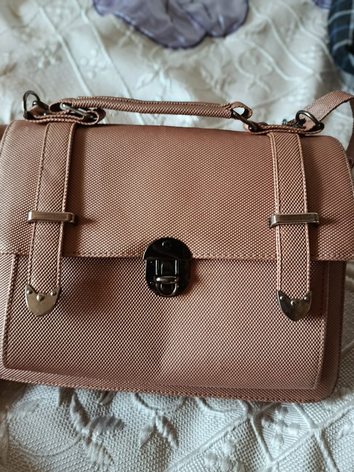 Pudra Kadın Deri Tokalı Çanta şık çanta Mango Armine DeFacto LC - Görsel 2