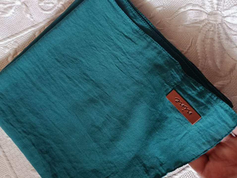 Kadın petrol yeşili eşarp günlük eşarp Mango silkhome levidor - Görsel 4