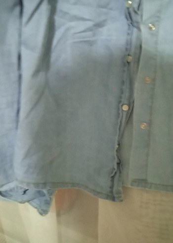 m Beden Mavi Denim Kadın Gömlek sayılı goyildi