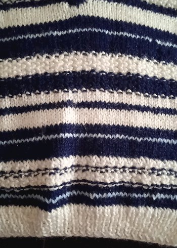 Çizgili Erkek Çocuk Triko Süveter - Görsel 2