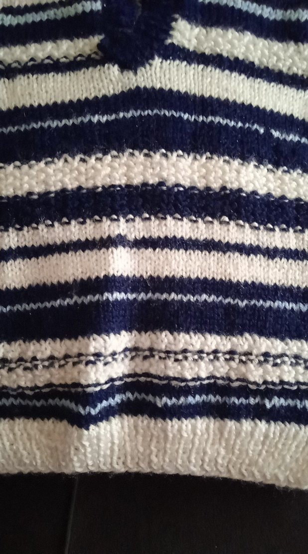 Çizgili Erkek Çocuk Triko Süveter - Görsel 2