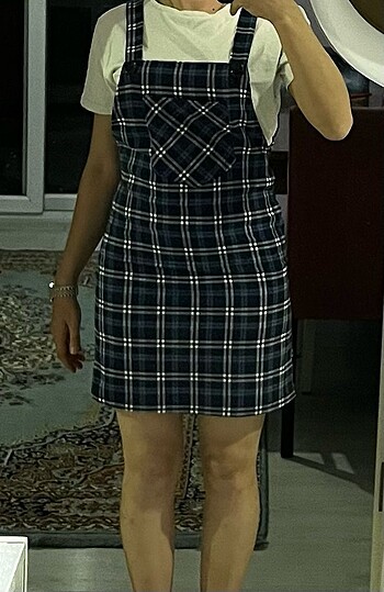 Ekoseli kısa elbise