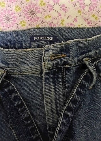 Kadın Koyu Mavi Yırtık Kot etek - Görsel 2