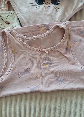 24-36 Ay Beden pembe Renk Kız Çocuk Pastel Renkli Külot ve Atlet Seti