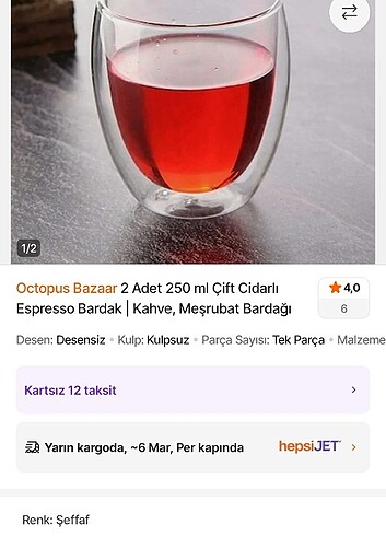 Paşabahçe Çift cidarlı 2'li bardak