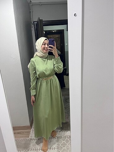 Trendyol modest yeşil abiye
