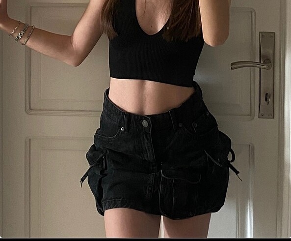 xs Beden siyah Renk Pull&Bear kot etek