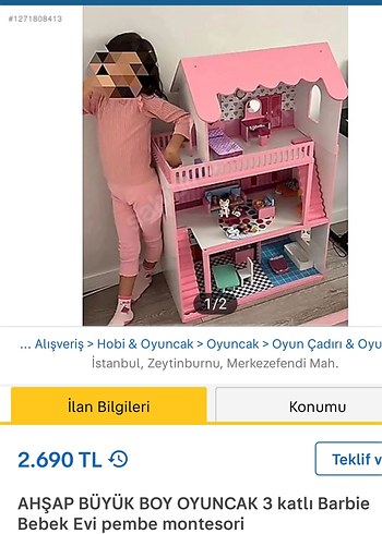  Beden Renk Pembe Barbie Bebek Oyun Yatağı Seti