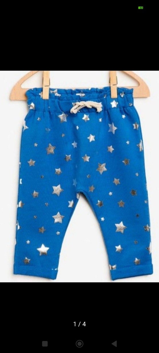 Mavi Yıldız Desenli Bebek eşofman altı 3 6 AY - Görsel 2