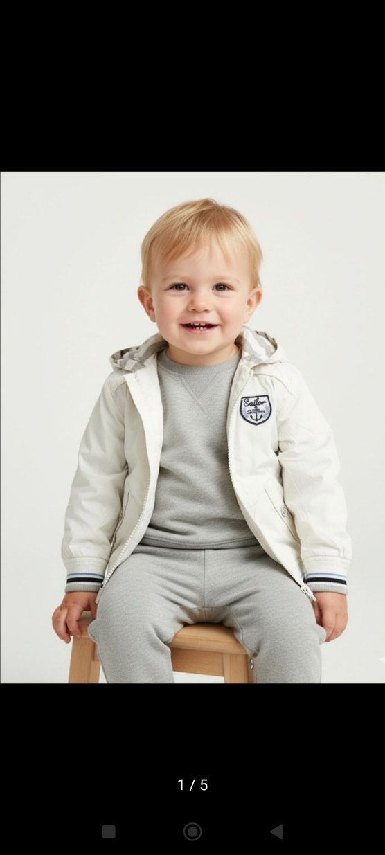 1 yaş BEBEK BEYAZ YAĞMURLUK CEKET - Görsel 3