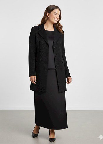 Siyah Kadın JAKAR BROKAR CEKET SATEN ETEK BLUZ 3LÜ TAKIM ELBİSE - Görsel 2