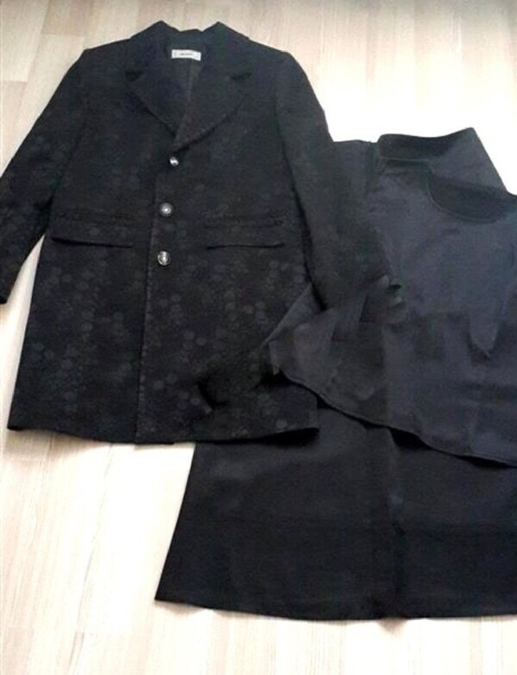 Siyah Kadın JAKAR BROKAR CEKET SATEN ETEK BLUZ 3LÜ TAKIM ELBİSE - Görsel 4