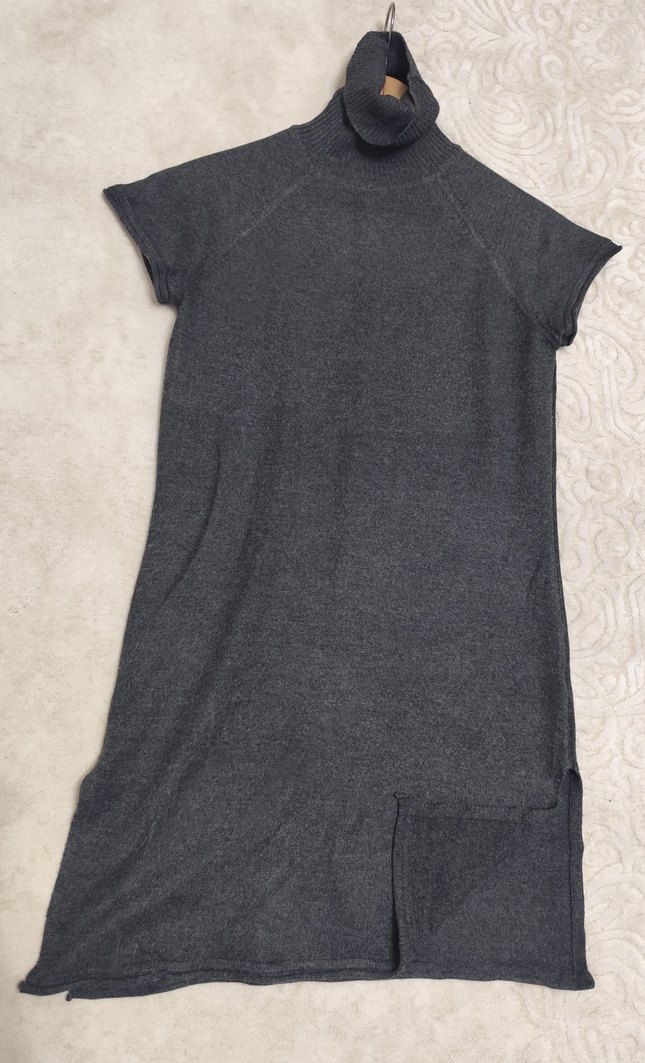 Kadın Gri Midi Yün Triko Elbise 38 - Görsel 2