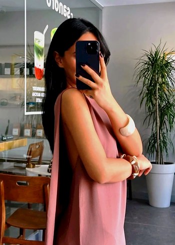 Zara Zara Kahverengi Uzun Elbise SALAŞ KAHVERENGİ M Twist Mudo