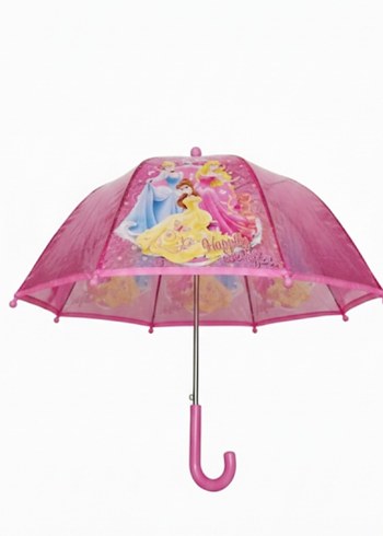 PRENSES ŞEFFAF DİSNEY PVC ÇOCUK ŞEMSİYE 3 6 YAŞ pembe kız çocuk - Görsel 2