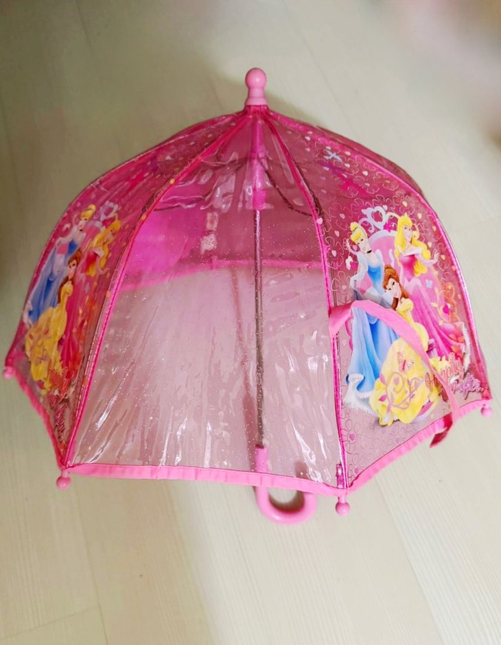 PRENSES ŞEFFAF DİSNEY PVC ÇOCUK ŞEMSİYE 3 6 YAŞ pembe kız çocuk - Görsel 3