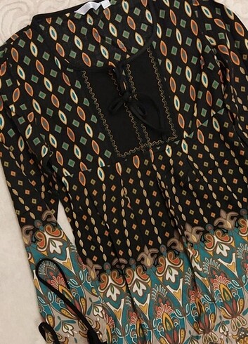 American Vintage Renkli pamuk doku bluz s DESİQUAL tarz vintage NOMİNAL otantik 