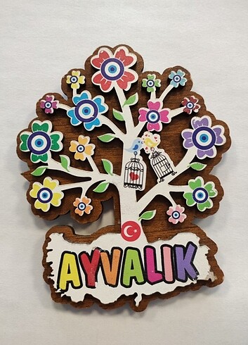 NAZAR AĞACI MAGNET AYVALIK AHŞAP DEKOR buzdolabı 