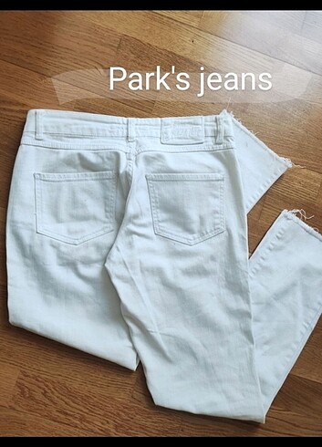 36 Beden Park's JEANS BEYAZ KOT PANTOLON S zara mango İpekyol Twist mavi 