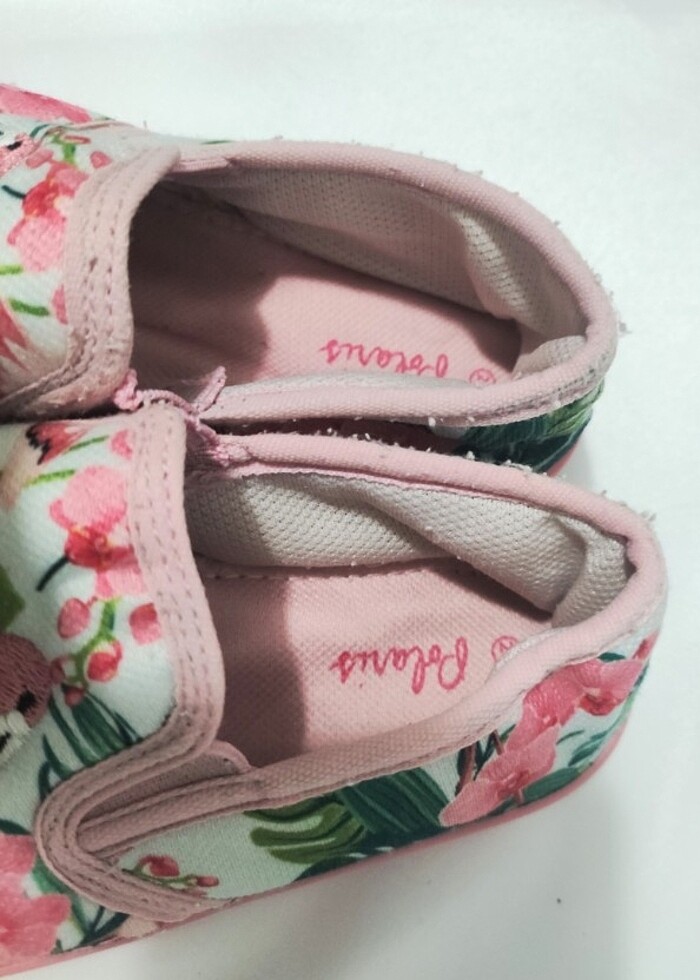 FLO POLARİS PEMBE SNEAKERS BEZ AYAKKABI 27 flamingo kız çiçekli - Görsel 2