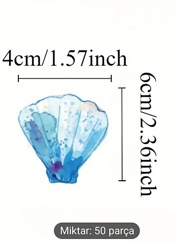 DENİZ HAYVANLAR TEMA 50 PRÇ sticker etiket doğum günü parti kons - Görsel 2