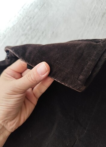 38 Beden ACI KAHVE KADİFE UZUN ETEK S M otantik tesettür