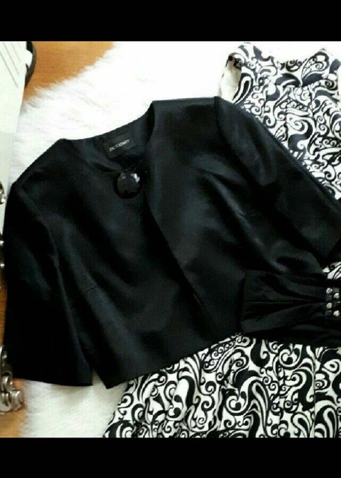 JAKAR DESEN ABİYE ELBİSE CEKET 2 Lİ TAKIM mahcka Beymen İpekyol  - Görsel 3