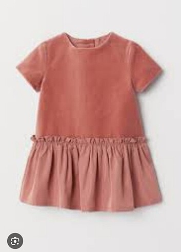 H&M BABY SOMON KADİFE ELBİSE 3 6 AY kız bebek