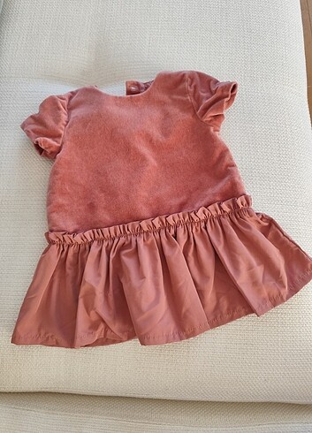 3 Ay Beden H&M BABY SOMON KADİFE ELBİSE 3 6 AY kız bebek