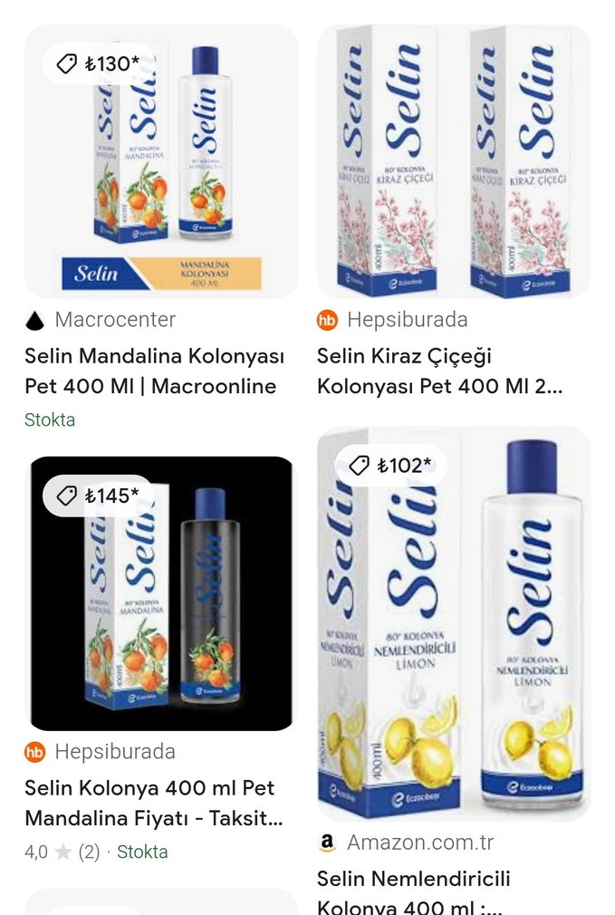 Selin Mandalina Kolonya 400 ml şişe 1 adet - Görsel 3