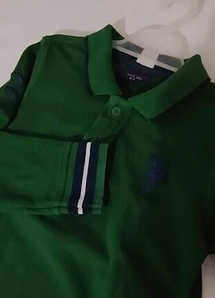 U.S Polo Assn. Erkek çocuk acı yeşil Lacoste yaka sweatshirt