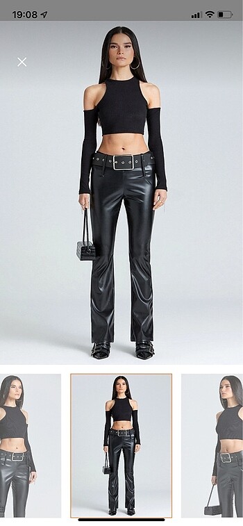 Boutique 9 fitilli omuzları açık crop