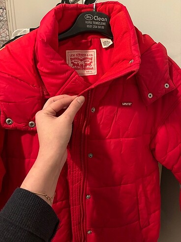 Levis Levis kırmızı mont kaz tüyü ısı yalıtımlı mont