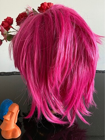 universal Beden pembe Renk Annie Pembe Cosplay Peruğu