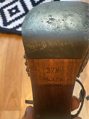 37 Beden siyah Renk Orjinal vintage prada topuklu ayakkabı