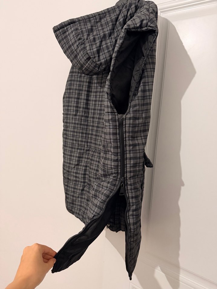 Gri Ekose Desenli Kadın şişme yelek - Görsel 5