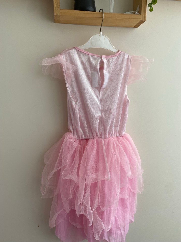 Pembe Fırfırlı Kız Çocuk Elbise - Görsel 3