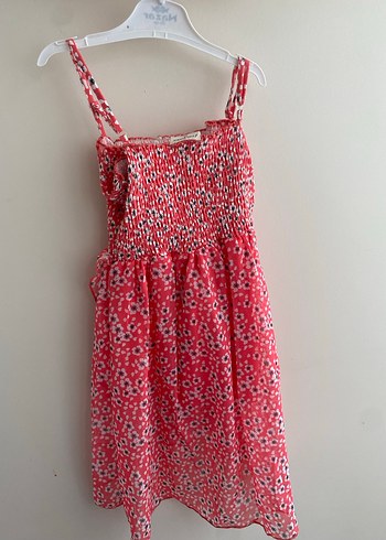 Kırmızı Renkli Askılı Kız Elbisesi - Görsel 4